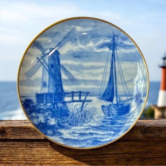 Vintage Wallendorfer Echt Kobalt 1764 Blue And White Collectors Plate Used - Picture 10 of 13